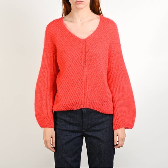 ESCADA SPORT MOHAIR BLEND SWEATER IN MELON ORANGE XL - Picture 2 of 8